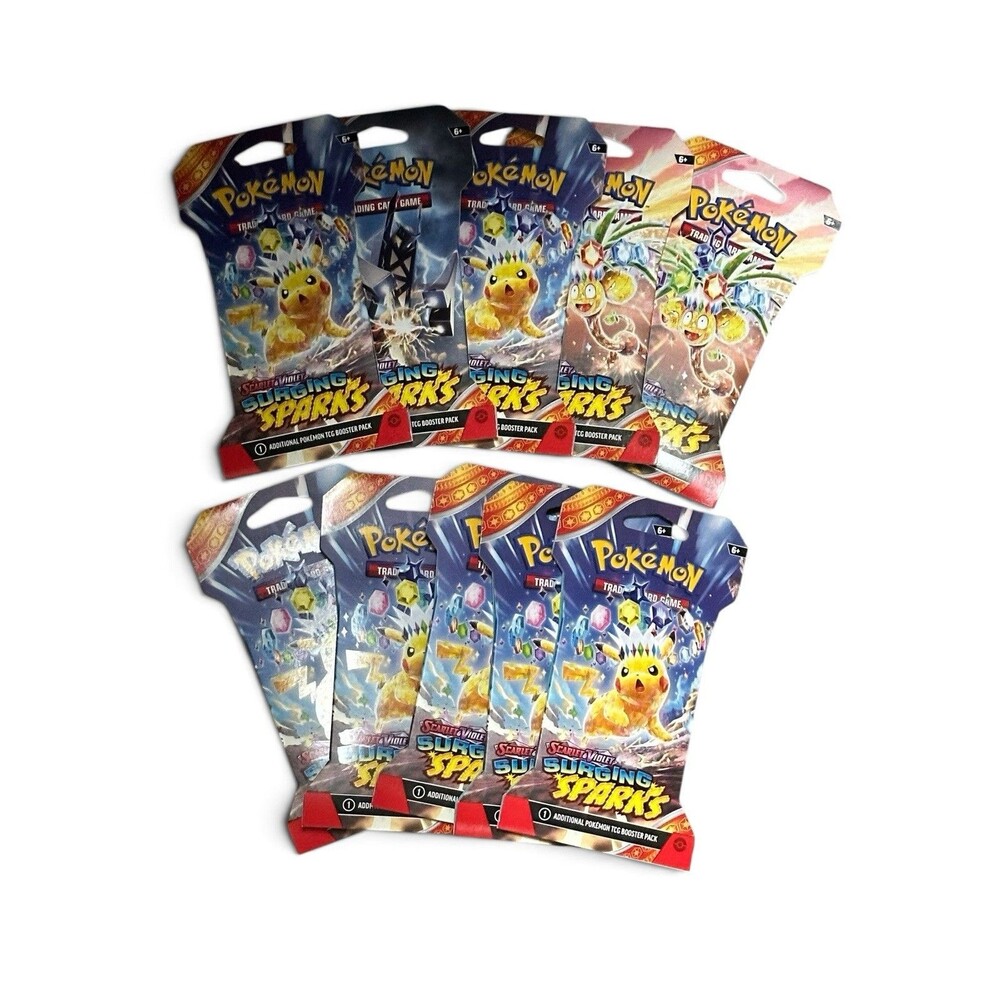 Pokemon TCG: Scarlet & Violet - Surging Sparks Sleeved Booster Pack - LOT OF 10